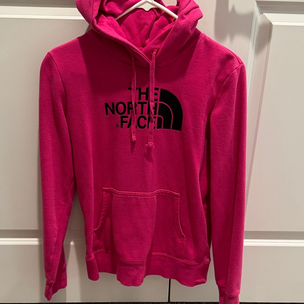 The North Face Fuchsia Hoodie with Black Logo